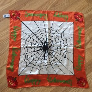 2 Halloween scarves with spider and pumpkins